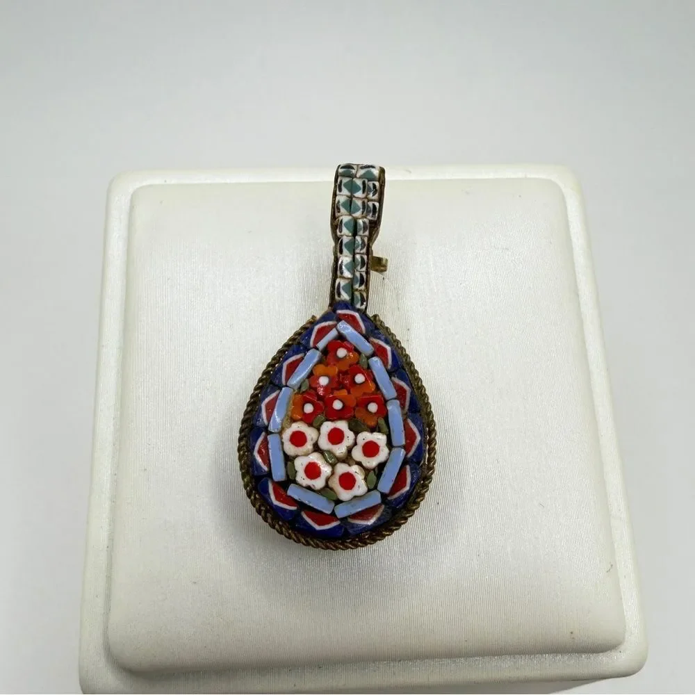 Vintage Stamped italy, glass Micro-mosaic 